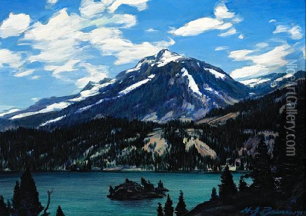 Mountain Lake Oil Painting - Henry Joseph Breuer