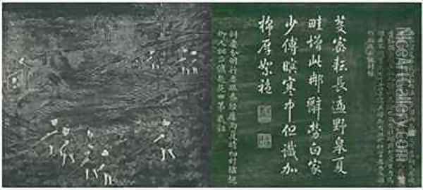 Yunqi Weeding the Fields from Yuti minhua tu Oil Painting - Guan Cheng Fang
