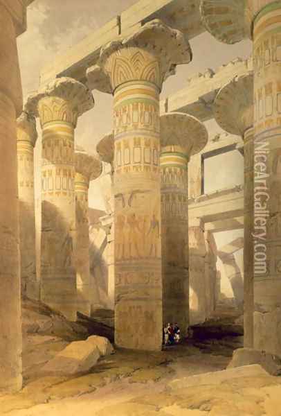 Hall of Columns, Karnak, from Egypt and Nubia, Vol.1 Oil Painting - David Roberts