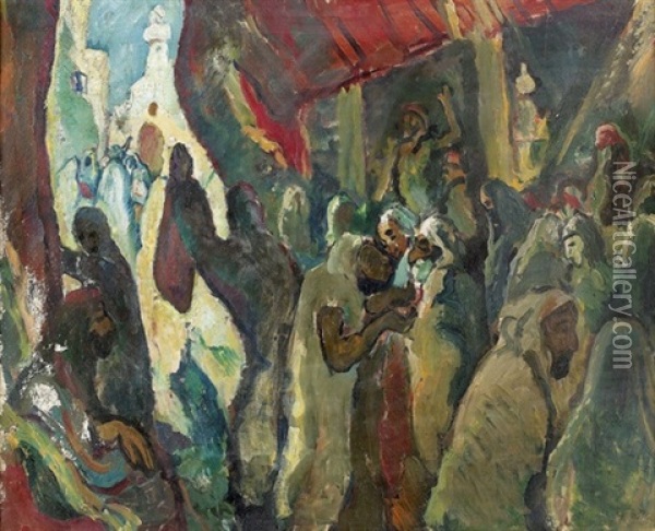 Orientalischer Basar Oil Painting - Eugen Von Kahler