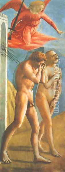 Expulsion of Adam and Eve Oil Painting - Masaccio (Tommaso di Giovanni)
