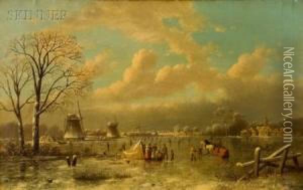 Lake Near Rotterdam Oil Painting - Johann Mongels Culverhouse