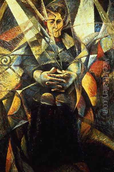 Portrait of a Seated Woman Oil Painting - Umberto Boccioni