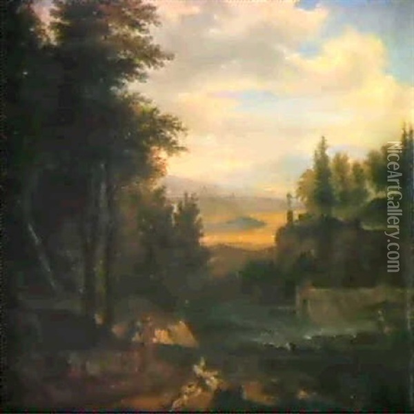 Heroische Berglandschaft Oil Painting - Claude Lorrain