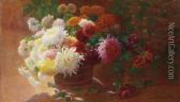 Chrysanthemums Oil Painting - Alice Brown Chittenden
