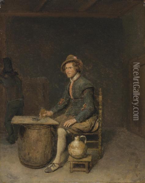 Seated Hunter In A Tavern Oil Painting - Philips Koninck