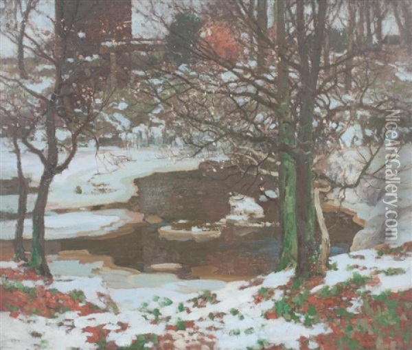 Winter In The Lynn Glen Oil Painting - George Houston