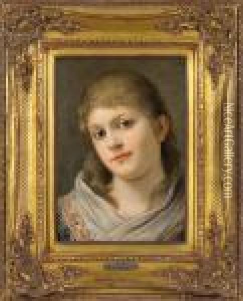 Portrait Of Girl Oil Painting - Gabriel Cornelius Von Max