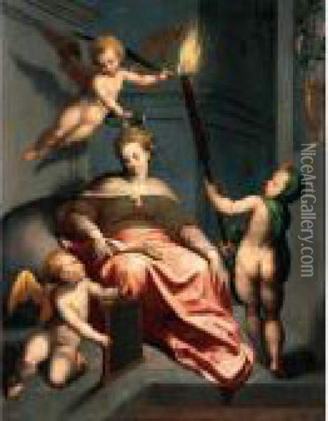 An Allegory Of Wisdom Oil Painting - Jacob I De Backer