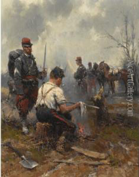 Cleaning The Swords Oil Painting - Hermanus Willem Koekkoek