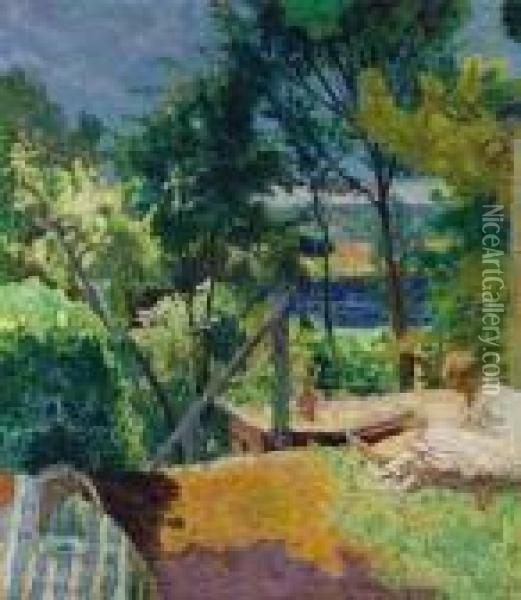 Terrasse A Vernon Oil Painting - Pierre Bonnard