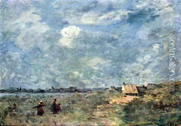 Stürmisches Wetter. Ufer des Pas-de-Calais Oil Painting - Jean-Baptiste-Camille Corot