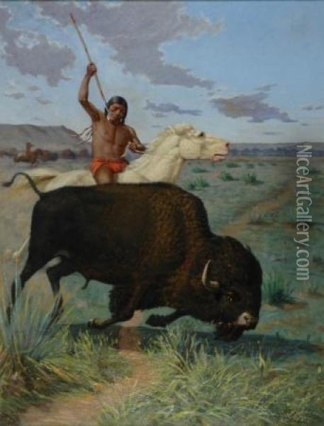 The Buffalo Hunt Oil Painting - Charles Craig