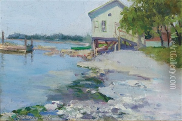 Fishing Hut, Bayfield, Lake Huron Oil Painting - Farquhar McGillivray Strachen Knowles