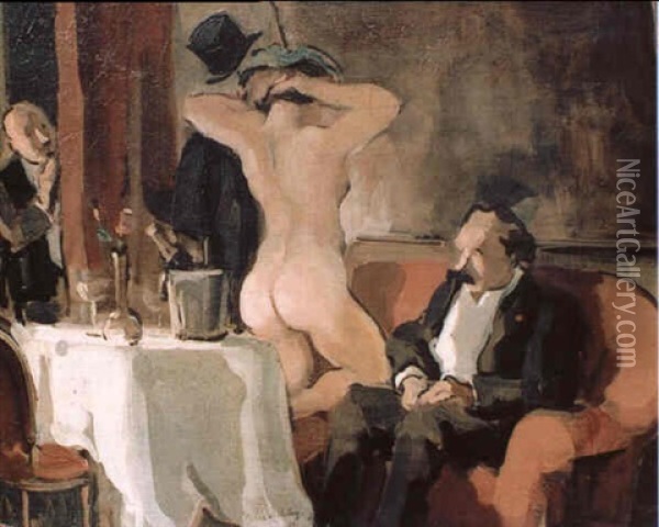 Chez Maxim's - Le Salon Particulier Oil Painting - Pierre De Belay