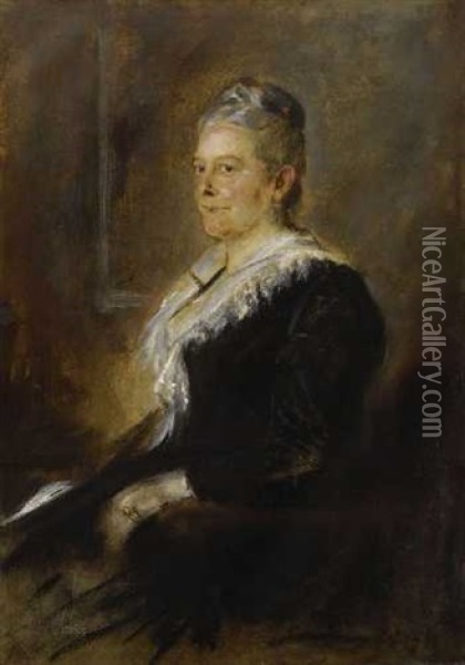 Damenbildnis Oil Painting - Franz Seraph von Lenbach