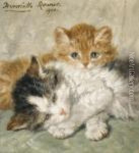Sleepy Kittens Oil Painting - Henriette Ronner-Knip