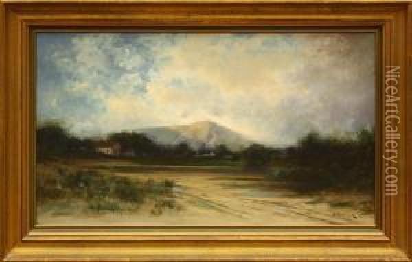 Mt.tamalpais With House In Distance Oil Painting - Alfred C. Rodriguez