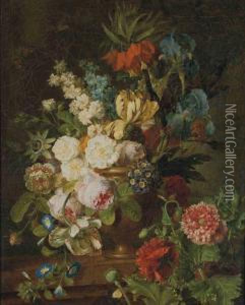 Fleurs Dans Un Vase Oil Painting - Jan Frans Van Dael