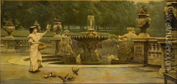 In Kensington Gardens Oil Painting - Marcus Stone