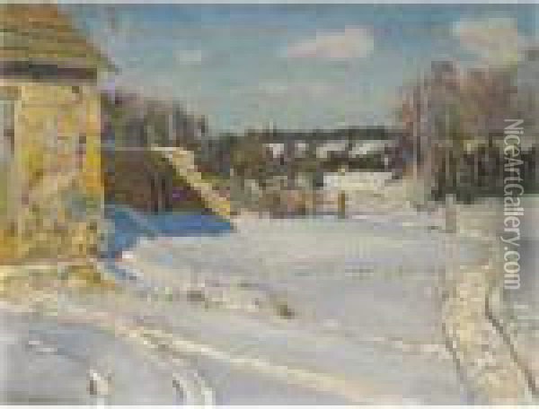 Winter Landscape Oil Painting - Sergey Arsenievich Vinogradov