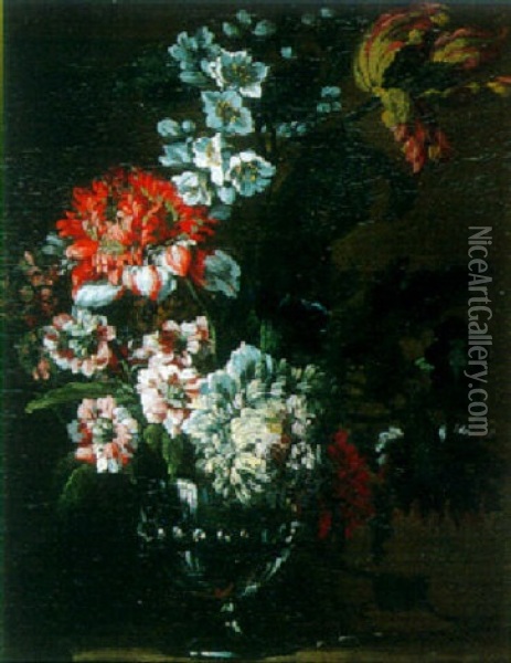 Pivoines Dans Un Vase Oil Painting - Jean-Baptiste Belin de Fontenay the Elder