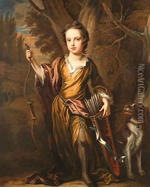 Portrait of a young Boy Oil Painting - Sir John Baptist de Medina