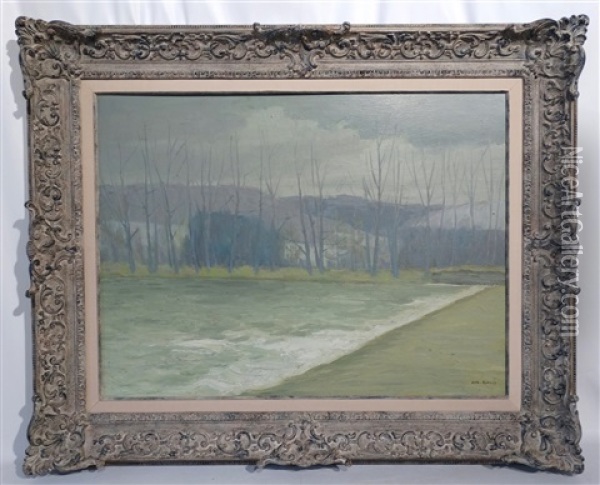 Deversoir Sur L'ourthe Oil Painting - Auguste Donnay