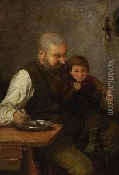 Grosvater Mit Seinem
 Enkel Oil Painting - Felix Schlesinger