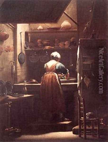 The Scullery Maid Oil Painting - Giovanni Battista Crespi (Cerano II)