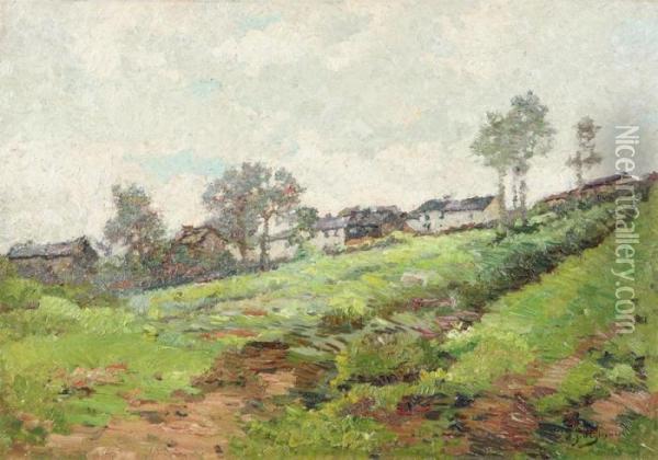 Hilly Landscape. Oil Painting - Adriaan Jozef Heymans