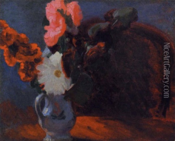 Still Life Of Flowers In A Jug Oil Painting - Roderic O'Conor