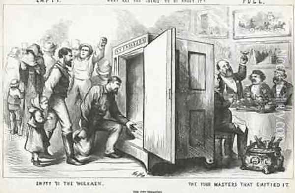 What are you going to do about it from Harpers Weekly Oil Painting - Thomas Nast