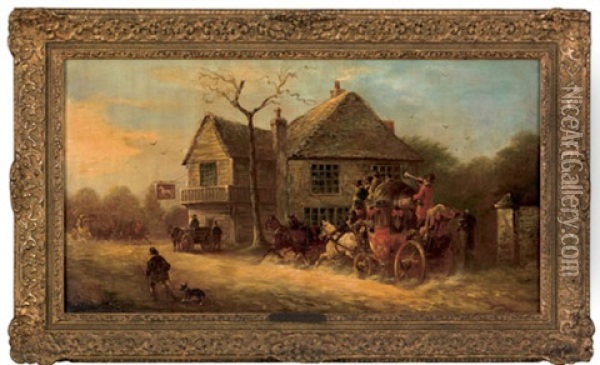 The White Horse Inn Oil Painting - John Charles Maggs