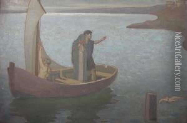 The Departure By Sea Oil Painting - Frederick Cayley Robinson