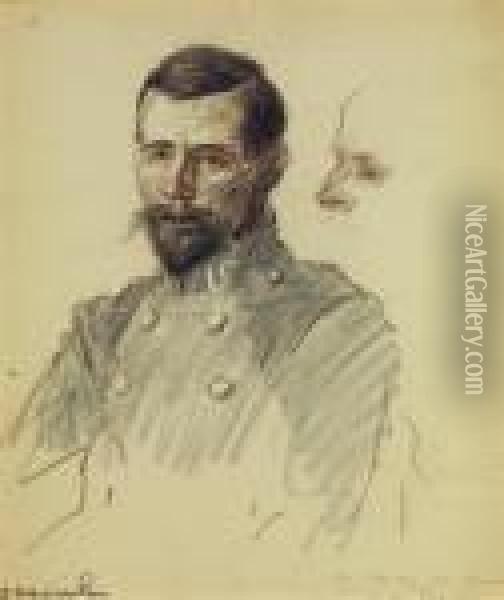 General A.couty Oil Painting - Theophile Alexandre Steinlen