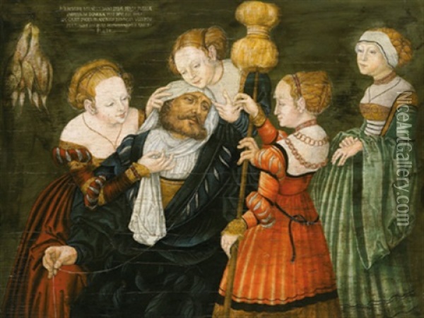 Herkules Bei Omphale Oil Painting - Lucas Cranach the Elder