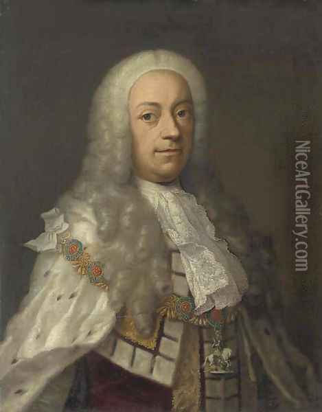 Portrait of King George II Oil Painting - Anglo-Hanoverian School
