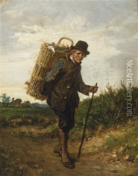 Going To The Market Oil Painting - David Col