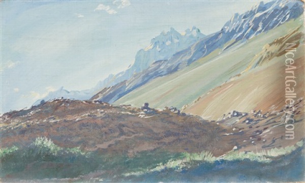 The Foothills Of Karakoram Mountain Oil Painting - Alexander Evgenievich Iacovleff