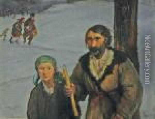 Na Gromniczna Oil Painting - Teodor Axentowicz