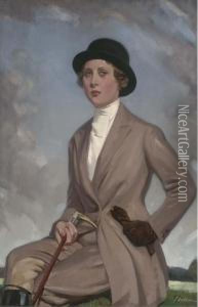 Portrait Of Miss Jean Wills Oil Painting - John Dobbin