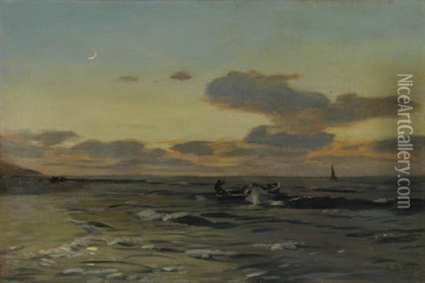 Abend An Der Ostsee Oil Painting - Eugen Gustav Duecker