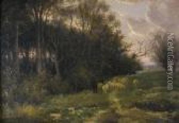 Landscape With Shepherd &sheep Oil Painting - Anton Mauve