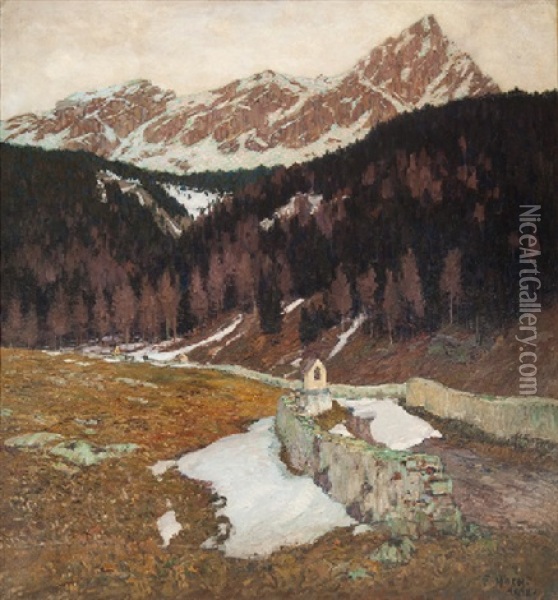 Neige Fondante, Paysage Alpestre Oil Painting - Franz Xaver Hoch