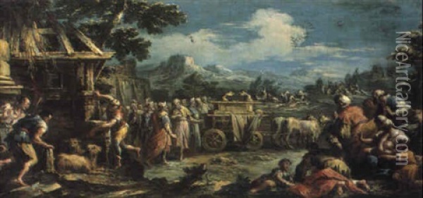 L'arca Dell'alleanza Oil Painting - Gaspare Diziani
