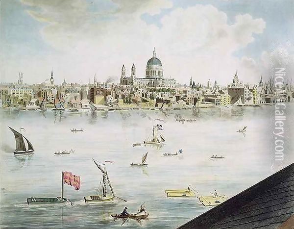 Panoramic view of London 5 Oil Painting - Robert Barker