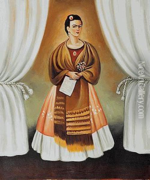 Self Portrait Oil Painting - Frida Kahlo