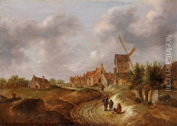 Dorflandschaft Mit Muhle Oil Painting - Nicolaes Molenaer