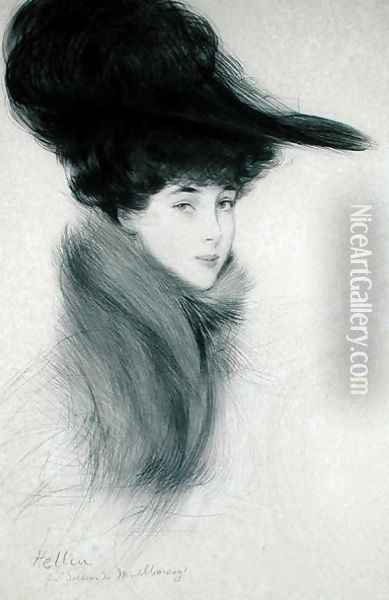 Consuelo Vanderbilt (1877-1964) Duchess of Marlborough, c.1901 Oil Painting - Paul Cesar Helleu